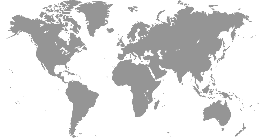 world map showing company presence in North America, Europe and Middle East
